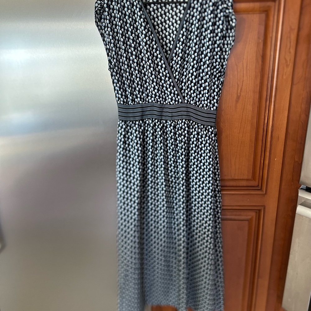 Max Studio Elegant Blue and White Patterned Dress